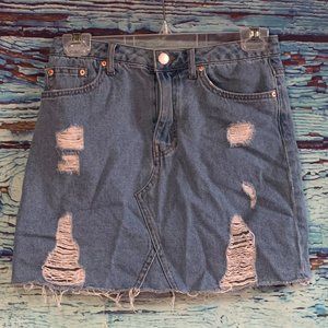 H&M Divided Distressed Denim Skirt